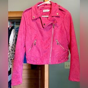 Molly Bracken Vibrant Pink Faux Suede Jacket size M
